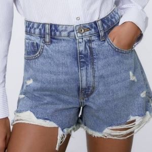 Zara high rise shorts size 4 new nwt distressed